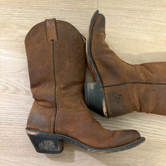 Durango Brown Leather Western Cowboy Boots - Picture 5 of 9